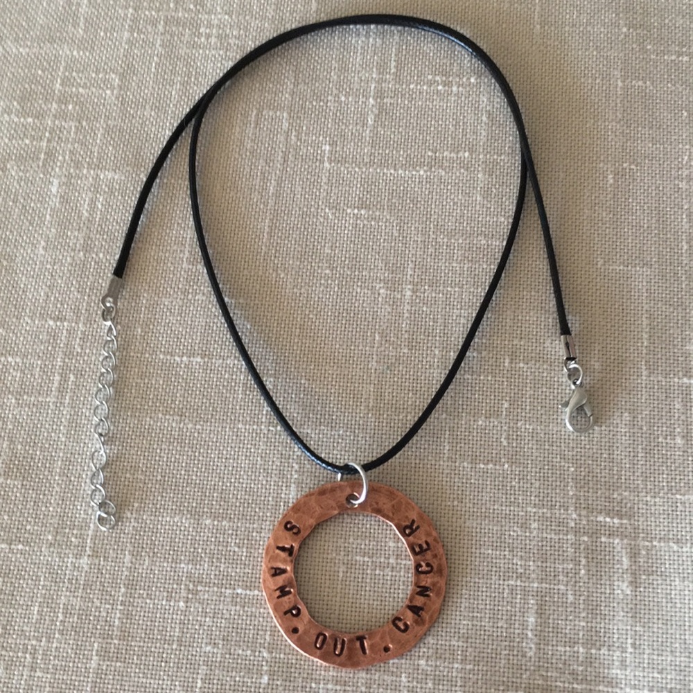 STAMP OUT CANCER Copper Artisan Pendant Necklace - Picture 4 of 4